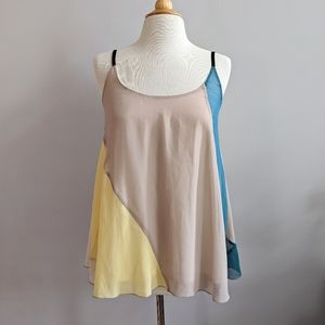 Chic, Flowy Tri-Colored Cami